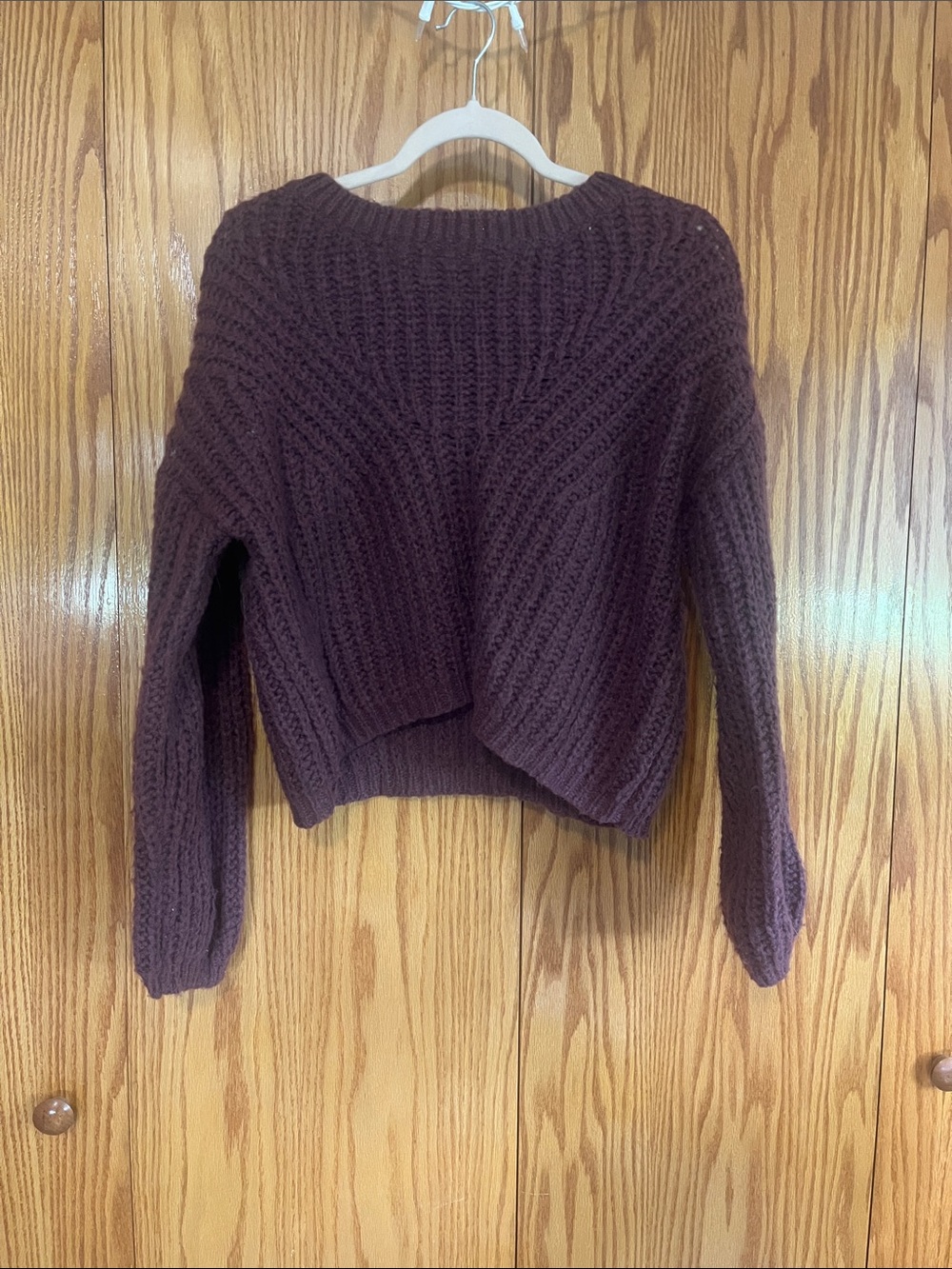 Gentle Fawn Plum Ribbed Cropped Crewneck Sweater
